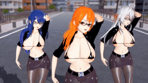 【黑丝制服 巨乳 跳舞 乳摇】新作-星野愛x娜美x艾莉莎 - SHAKE IT-第4张图片-萌站