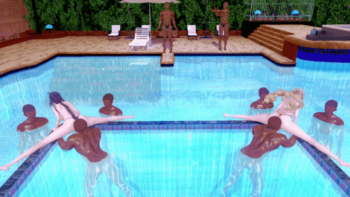 【巨乳 舔穴 喷潮 口交 69式 吞精 群P 爆操 中出】新作-Navia and Clorinde Pool Sex Party-第9张图片-萌站