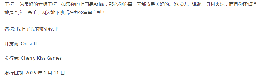 [PC/官中/全CG/Orcsoft社/熟女/新作/CV/无修] 我上了我的爆乳经理 [1+1.33G][百度盘]-第3张图片-萌站