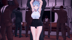 【巨乳 口交 腿交 爆操 爆射 中出】新作-blue archive - A〇o_in train - ブルアカ_A〇oで痴〇プレイ（前編）-第14张图片-萌站