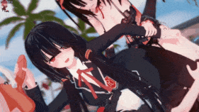 【巨乳 黑丝 扶她 口交 兔女郎 三洞齐入 爆操 爆射 中出】新作-时崎狂三的自交淫趴-第9张图片-萌站