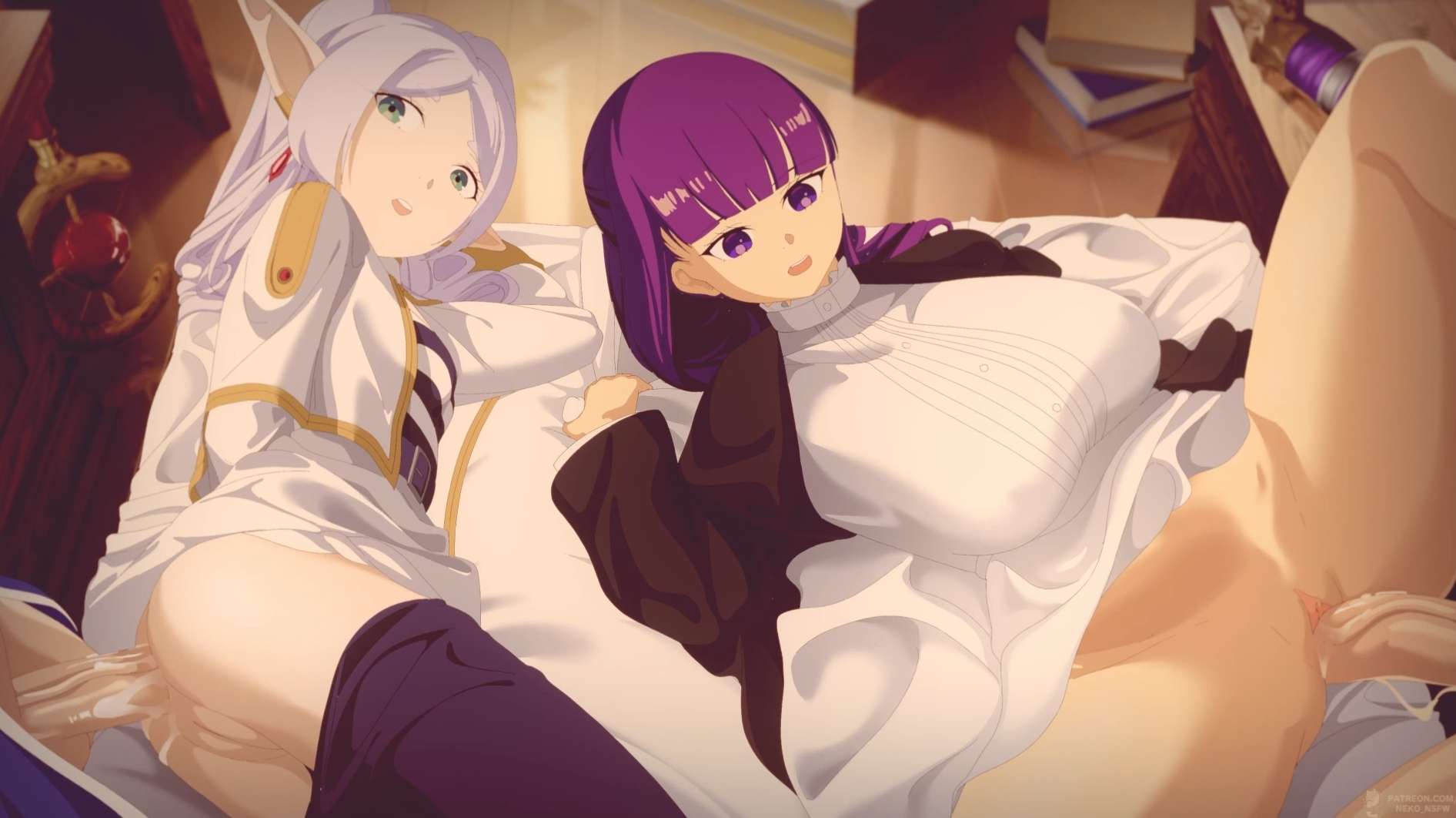 辛美尔终于肏上芙莉莲了2 试试她的屁穴，顺便戴上费伦-第1张图片-萌站