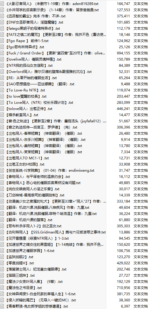 【小说】【一百三十部短篇合一】动漫同人小说合集【2000W字】【18MB】【TXT】-第1张图片-萌站