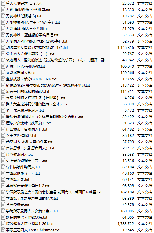 【小说】【一百三十部短篇合一】动漫同人小说合集【2000W字】【18MB】【TXT】-第3张图片-萌站