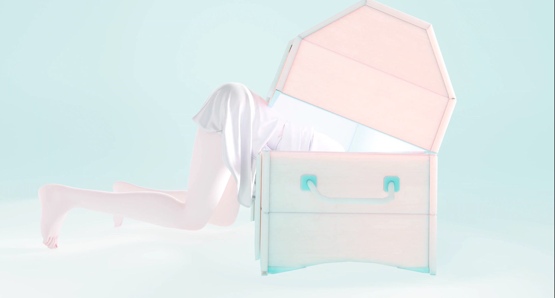 [0.1]b站二狸被卡在宝箱里翘起小屁股-第1张图片-萌站