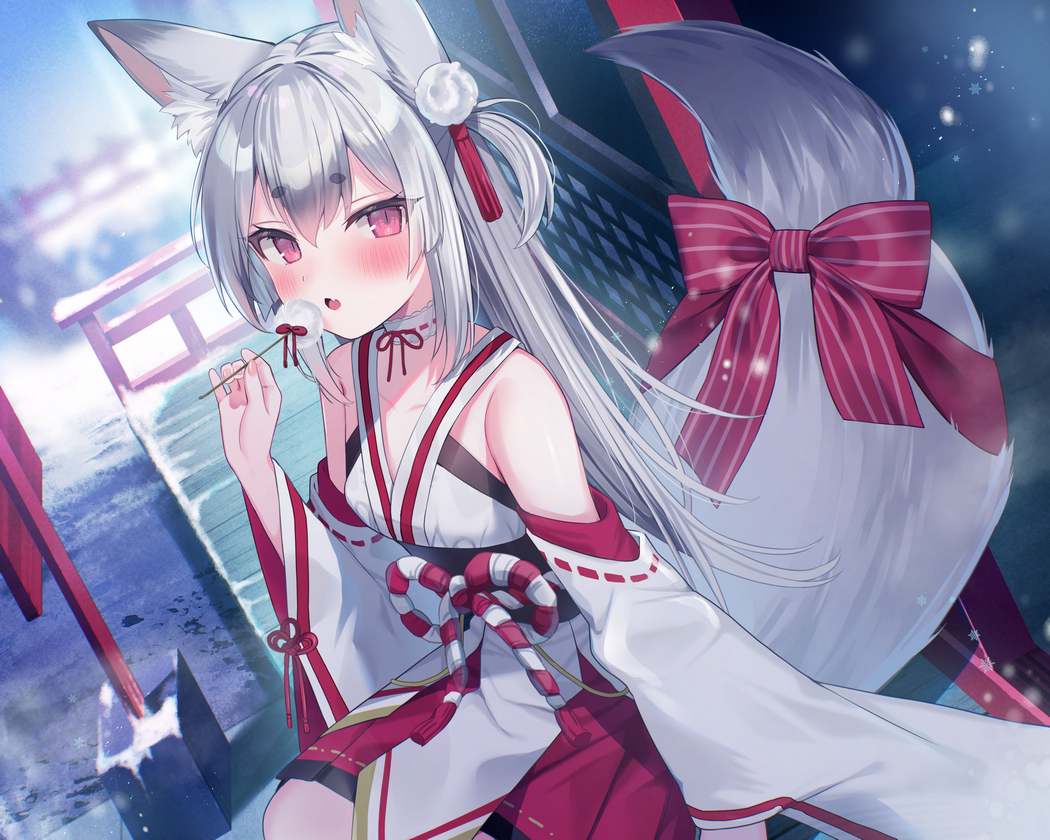 【全年龄】RJ01322053【能登有沙】憩雲大社『お狐姉妹と癒しの月夜』～お狐姉妹の天然毒舌な次女、孤月 -第1张图片-萌站