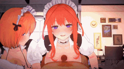 【动画/乘骑/口交/群啪/爆操】五等分のセフレ コスプレえっち編⑥～エロメイド・四葉＆五月 3 P～-第6张图片-萌站