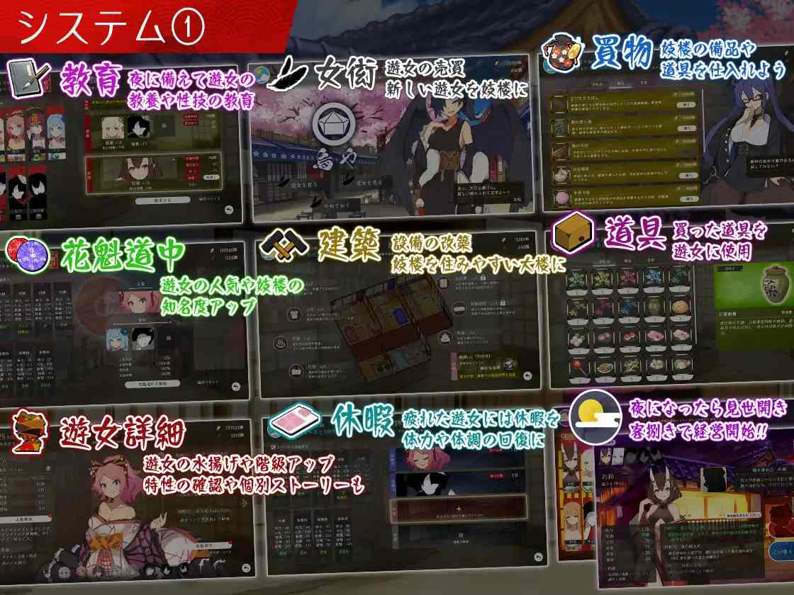 [经营SLG/汉化/新作]梦吉原的妖异妓楼～妖怪大楼重建谭～ 挂载AI汉化版 [新作] -第3张图片-萌站