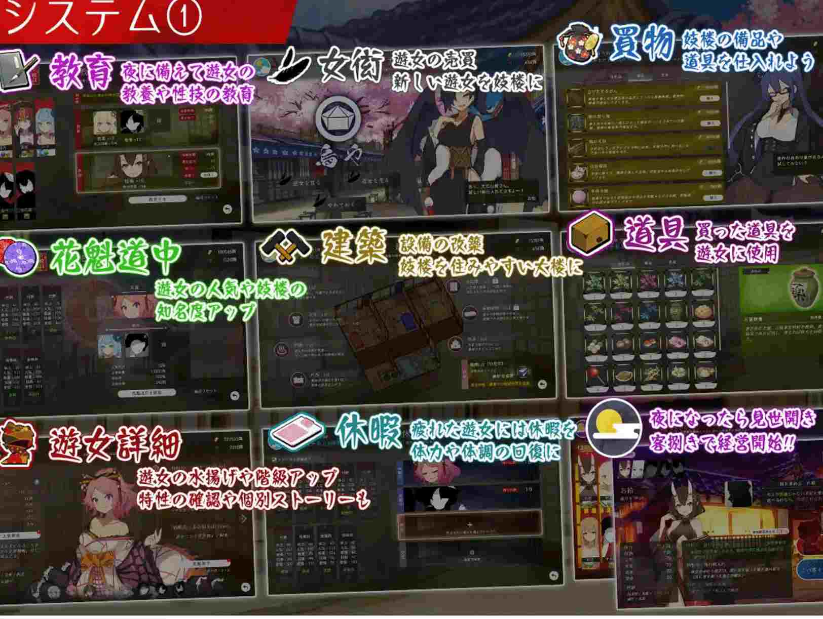 【经营/SLG/AI汉化】梦吉原的妖异姬楼 ～妖怪大楼重建谭～ 夢吉原のあやかし妓楼 ～妖怪大楼再建譚～ AI汉化版【2.1G/新作】-第3张图片-萌站