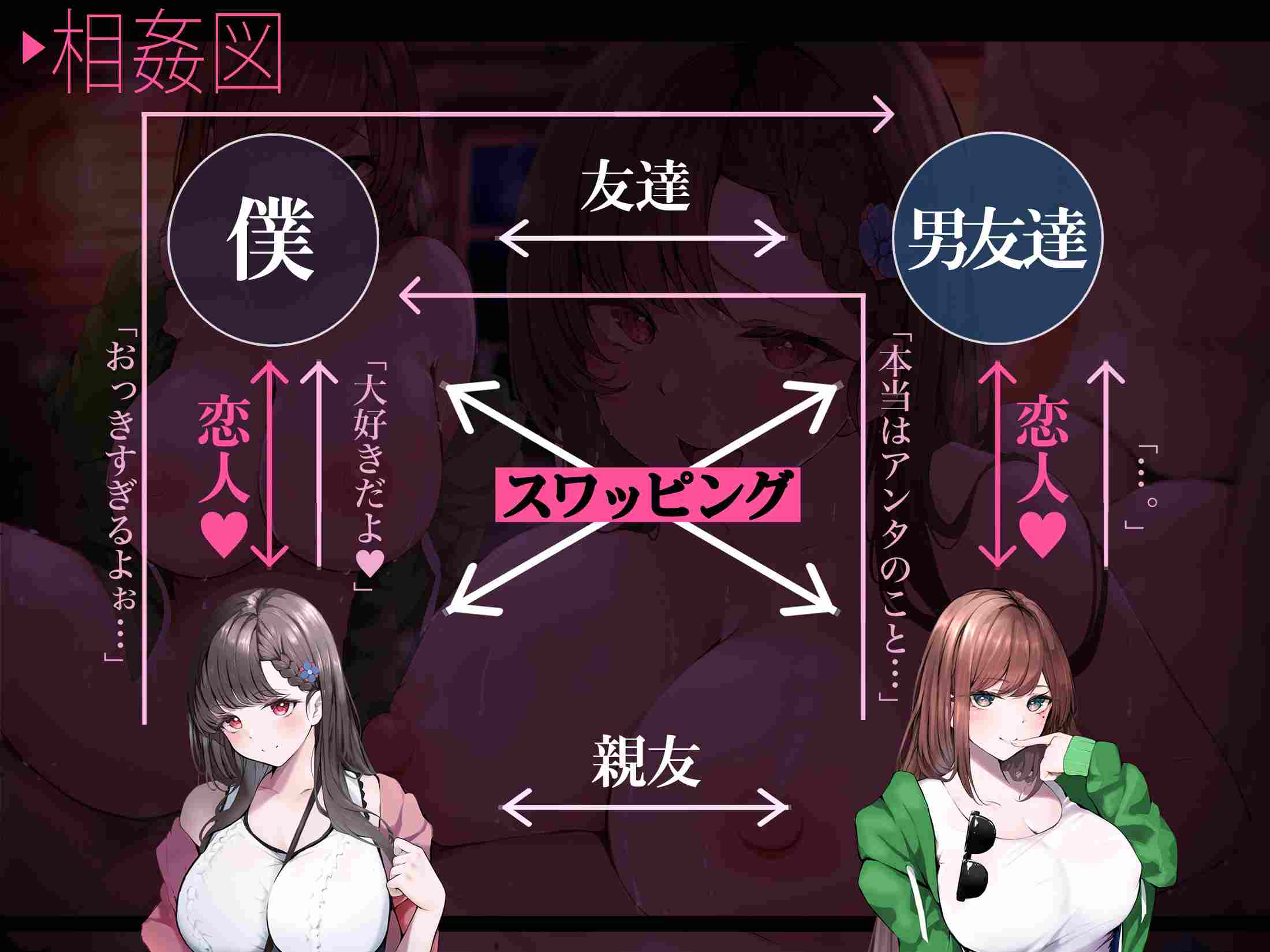 RJ01250932【简体中文版】⚠︎被寝取/NTR/交换女友2⚠︎ 关于初恋女友被一次次地侵犯，我却只能在其他女人的二手小穴里抽插射精这件事-第5张图片-萌站