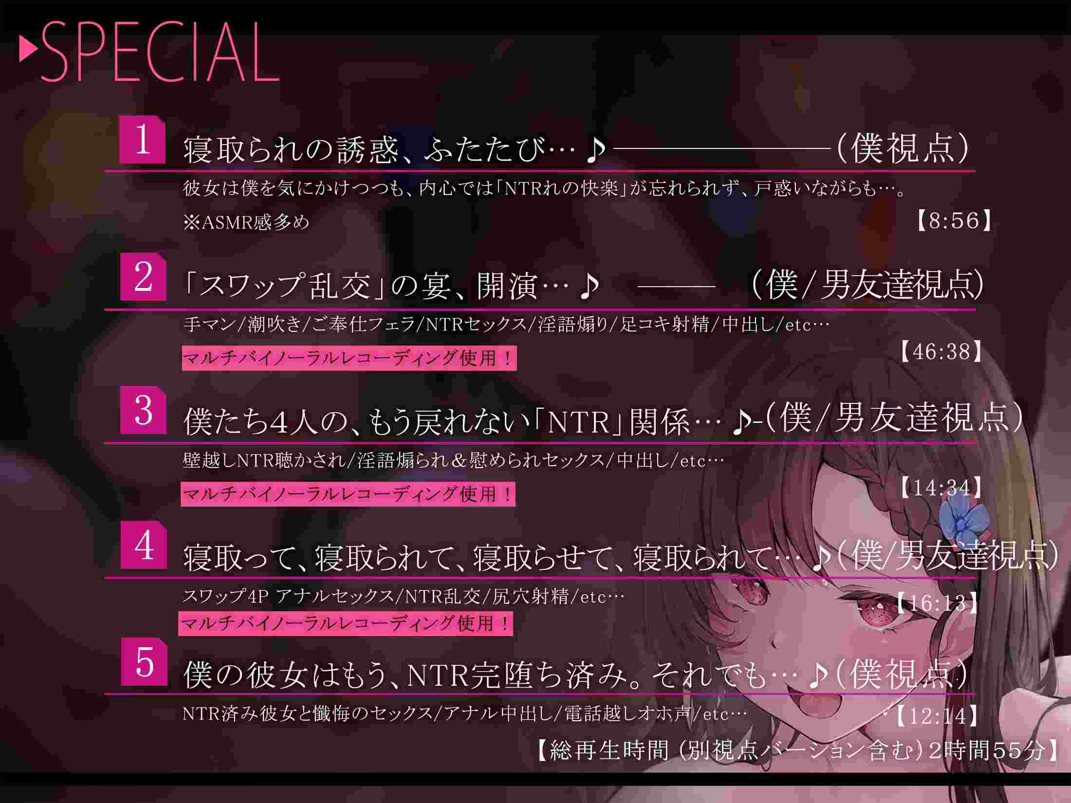 RJ01250932【简体中文版】⚠︎被寝取/NTR/交换女友2⚠︎ 关于初恋女友被一次次地侵犯，我却只能在其他女人的二手小穴里抽插射精这件事-第13张图片-萌站