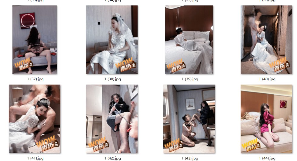 【私拍合集/103P+11V】魔都颜值夫妻，极品娇妻中式婚纱，跪地为单男口交，户外露出，超级淫荡小少妇-第4张图片-萌站