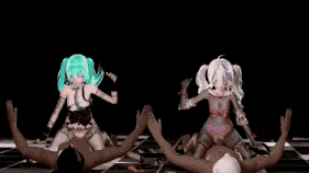 【巨乳 黑丝 足交 骑乘 爆操 中出】新作-175.Baam - Haku&Miku【Sexdance】弱音+初音-第2张图片-萌站