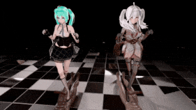 【巨乳 黑丝 足交 骑乘 爆操 中出】新作-175.Baam - Haku&Miku【Sexdance】弱音+初音-第3张图片-萌站