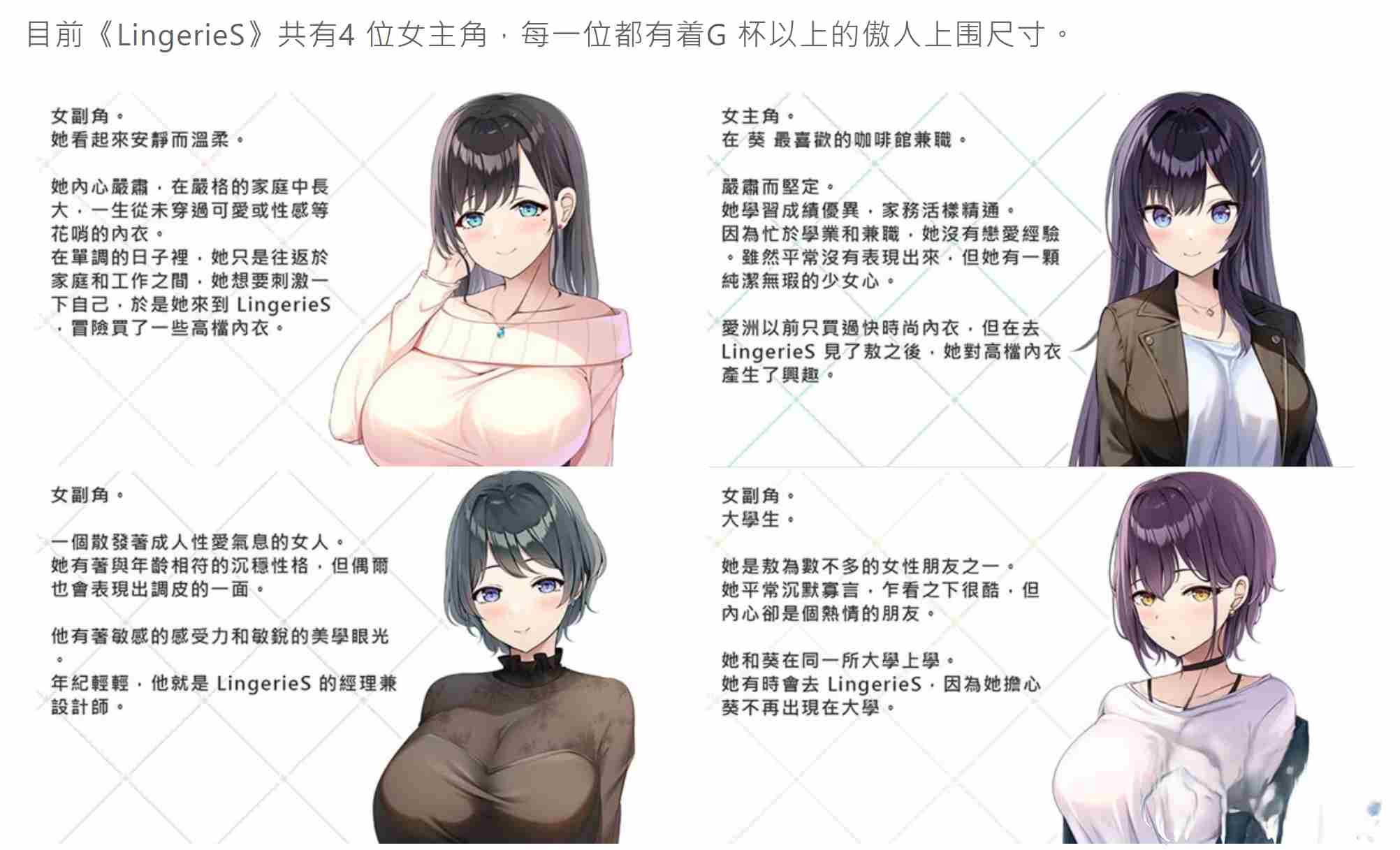 【更新】[日式SLG/动态/全CG解锁] 内衣S LingerieS ランジェリーズ V1.22 官方中文版+DLC-第4张图片-萌站