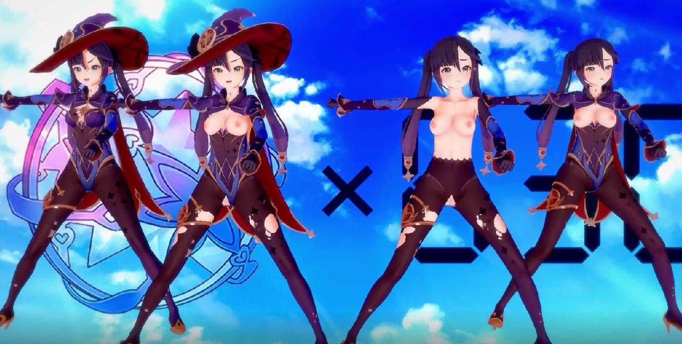 Iwara - 【Koikatu! Genshin】すり抜けに怒りをぶつける旅人達(モナ編) -第6张图片-萌站