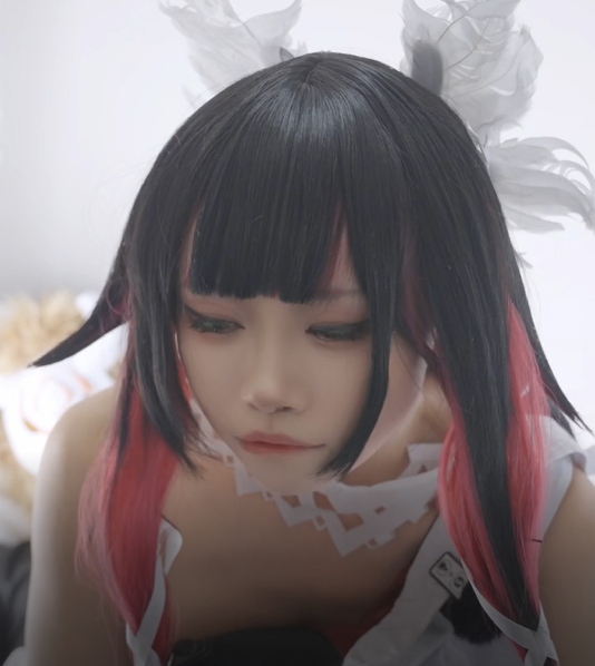 原神cosplay：羽衣cos少女骑乘位狂草丘丘人-第1张图片-萌站