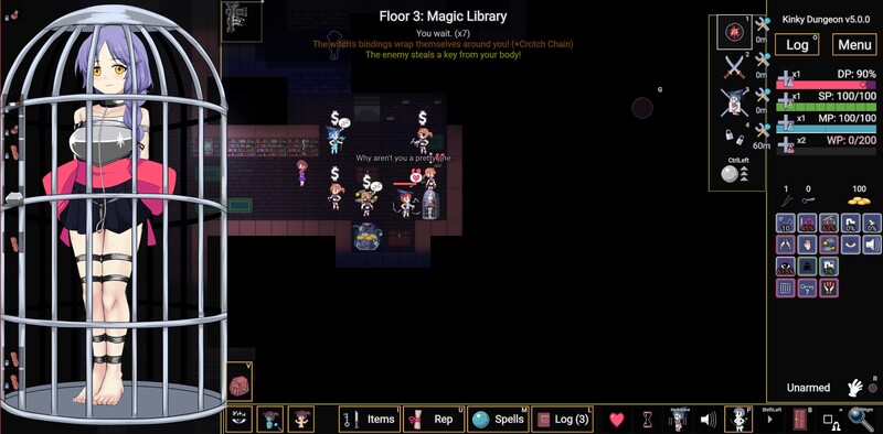 更新[佳作SLG/沙盒/触手/拘束捆绑] 变态地牢 Kinky Dungeon Ver5.4.51 官方中文版 [1.10G]-第3张图片-萌站