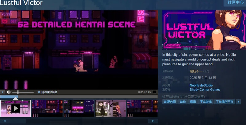  新作[动作ACT/像素动态] 好色的维克多 Lustful Victor 官中版 [520M]-第2张图片-萌站
